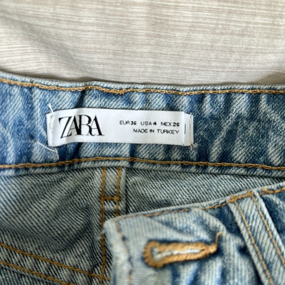 Zara Ripped High Rise Denim Shorts - Picture 2 of 6